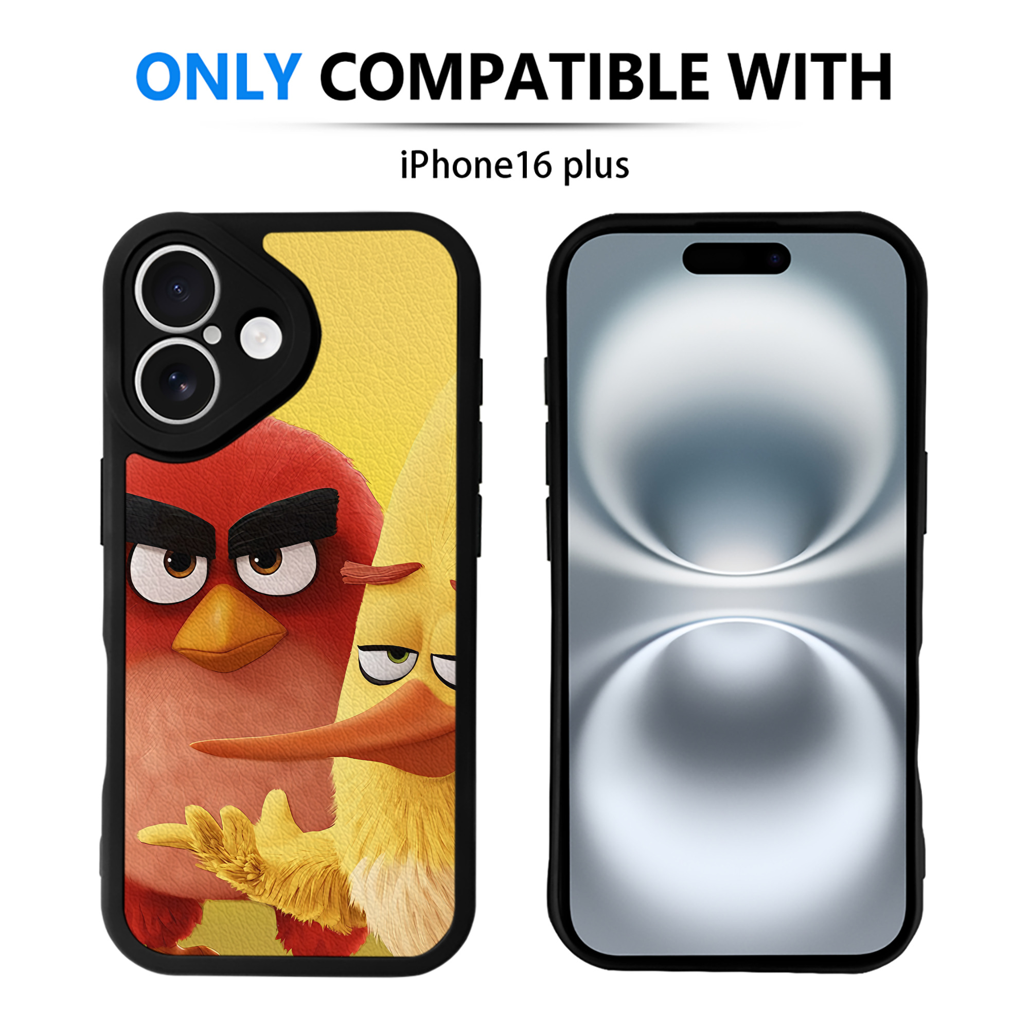 （画像用） Angry Birds アングリーバード 【iPhone 16シリーズ対応】シリコンスマホケース（レザー調） 材質：シリコン